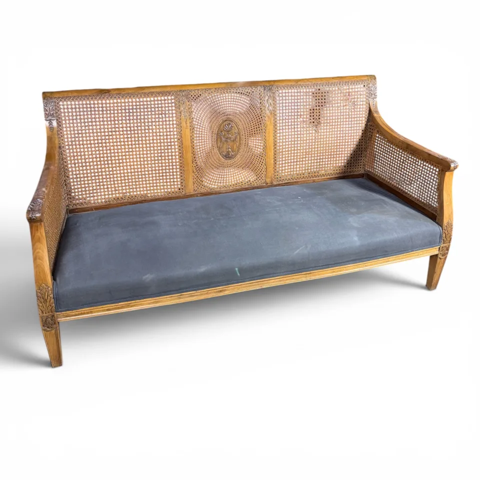 Sofa trzyczęściowa z plecionką wiedeńską