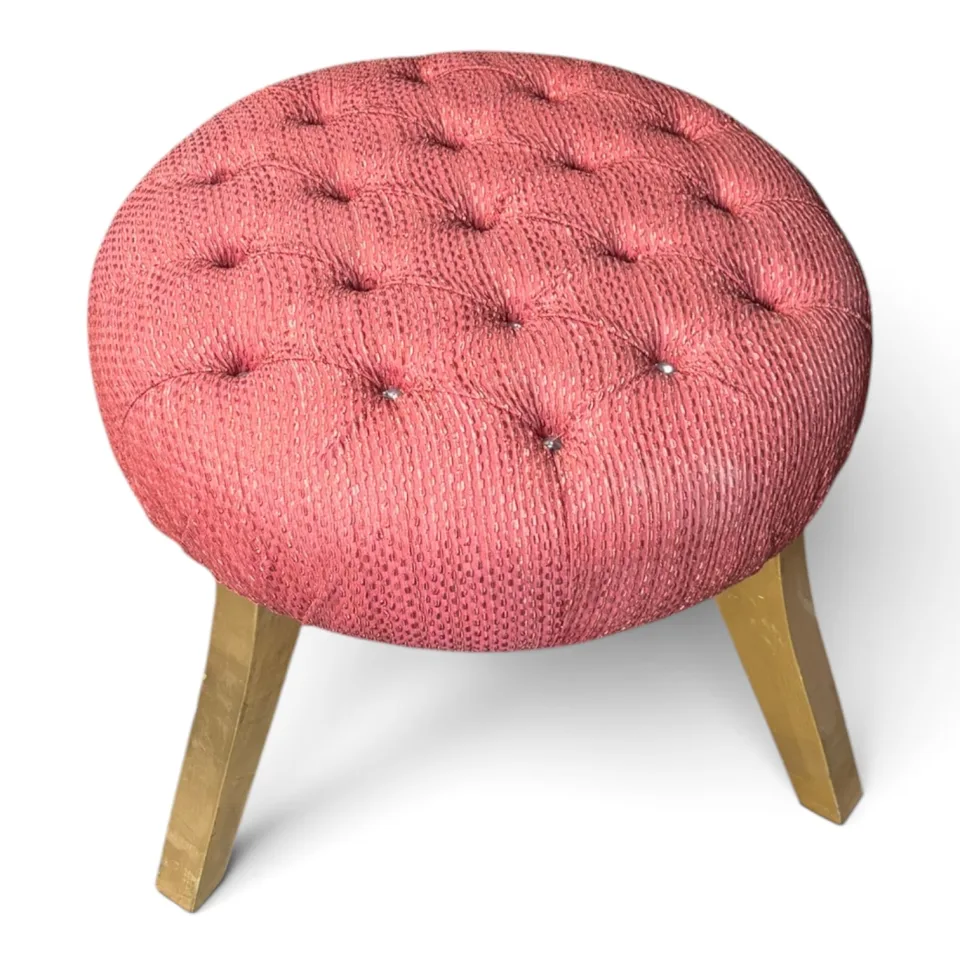 Okrągły taboret / puf toaletkowy w stylu glamour / modern