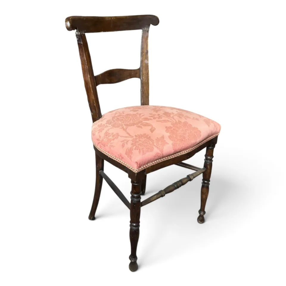 Krzesło salonowe / jadalniane w stylu Biedermeier / historyzm (krzesło z oparciem wałkowym / roll-top back)